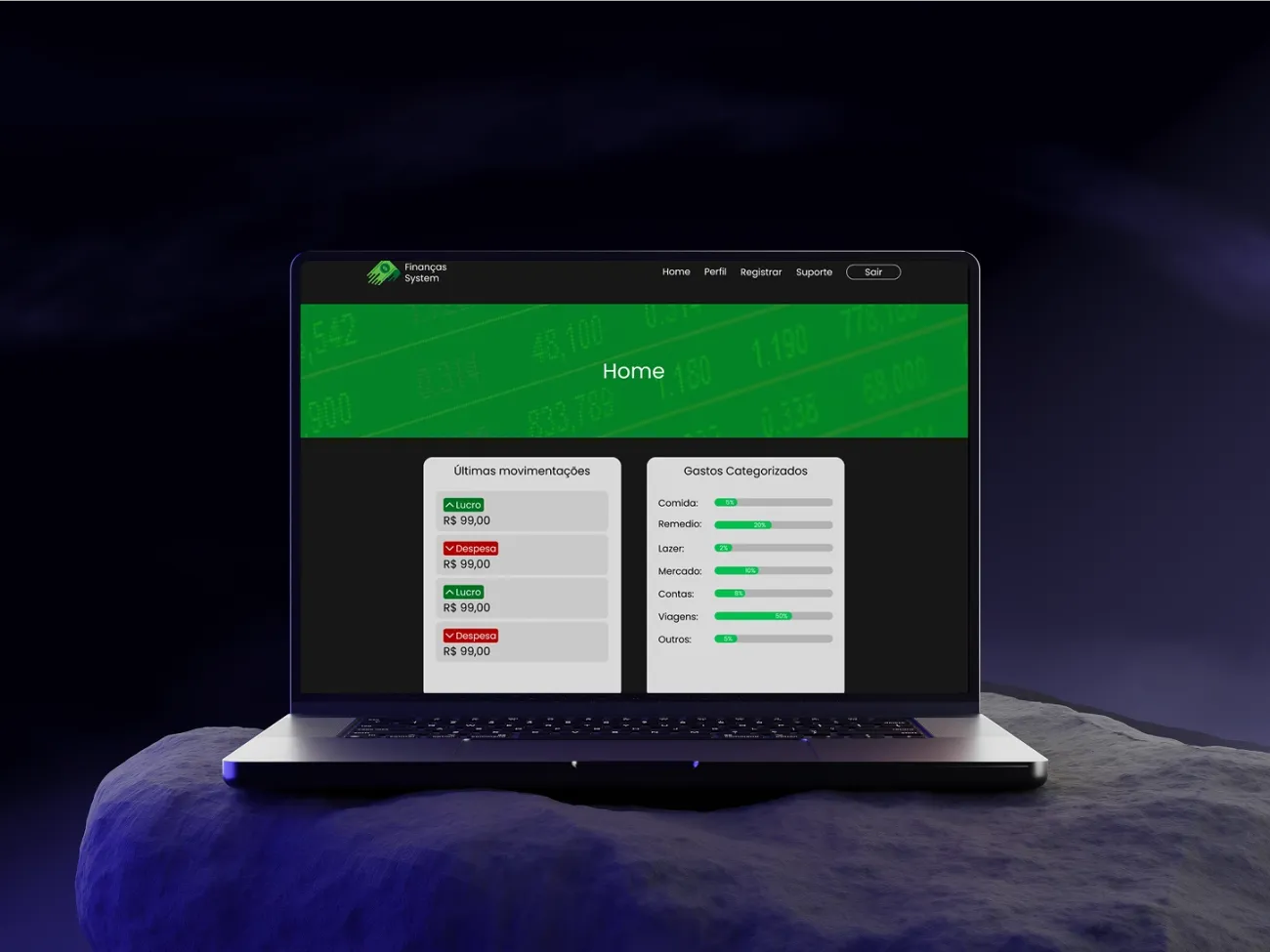 Finanças System — tela 2 do projeto